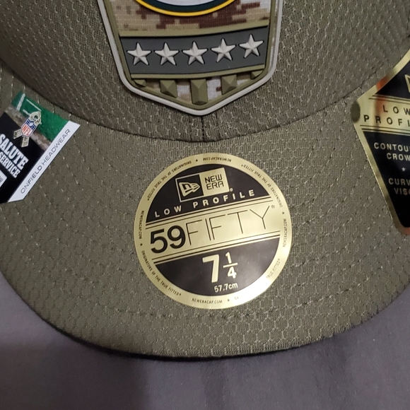 Green Bay Packers New Era Fitted Low Profile Salute To Service Hat Size 7 1/4 - Picture 4 of 4